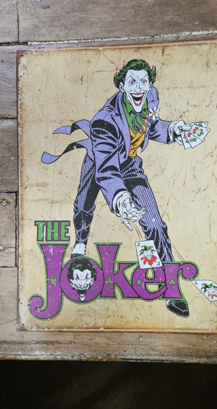 DC Comics Joker Metal Wall Art - Purple, Green, Yellow, White, Black